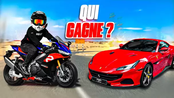 MOTO (24 000€) vs FERRARI (200 000€) ! QUI GAGNE ?