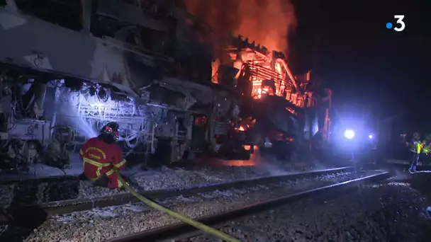 Incendie d'un train de travaux sur la ligne Polt