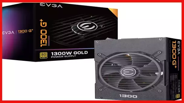 EVGA Supernova 1300 G+, 80+ Gold 1300W, Fully Modular, 10 Year Warranty, Includes Free Power On Self