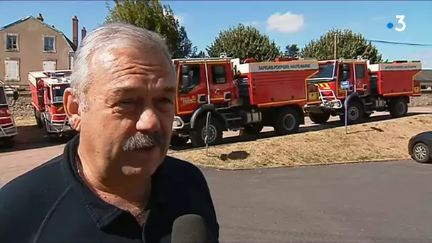 Arrivée de renforts de pompiers dans la Nièvre
