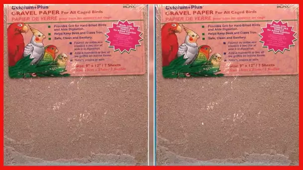 Penn-Plax Gravel Paper for Bird Cage, 9 by 12-Inch | Great for Hard-Billed Birds | Safe, Clean