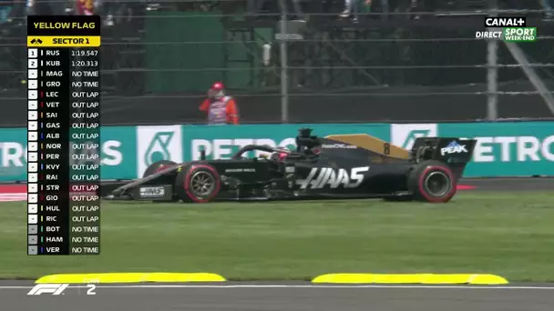 Romain Grosjean peut repartir après avoir tâter la pelouse - Grand Prix du Mexique - Qualifications