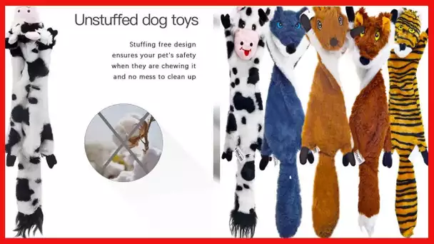 Dog Squeaky Toys 5 Pack, Pet Toys Crinkle Dog Toy No Stuffing Animals Dog Plush Toy Dog Chew Toy