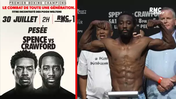 Boxe : La pesée puis le face-à-face entre Spence et Crawford