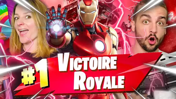 ON DEBLOQUE IRON MAN ET ON FAIT TOP 1 ! PALIER 100 FORTNITE DUO FR