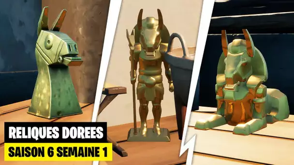 "TROUVER DES RELIQUES DOREES PRES DE LA FLECHE" (FORTNITE DEFIS SEMAINE 1 SAISON 6)