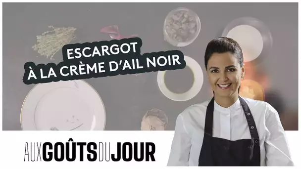 Escargot à la crème d’ail noir, jeunes betteraves acidulés, huile de persil