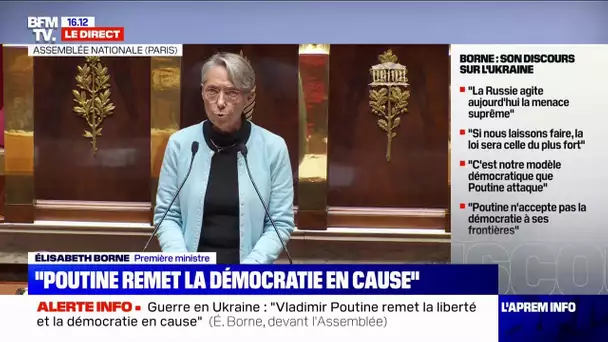 E. Borne: "Chaque jour, avec le plus grand cynisme, la Russie dépasse les frontières de la barbarie"