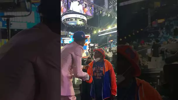 Knicks Kai Jones Celebrates With Spike Lee & Fans! 🍾 | #shorts