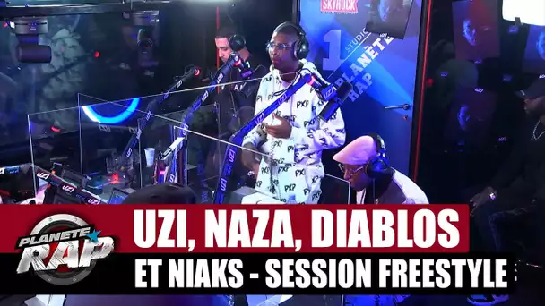 Uzi - Session freestyle avec Naza, Diablos & Niaks ! #PlanèteRap