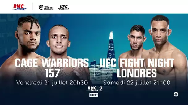 BA UFC-Cage Warriors Londres : Grand défi pour Charrière et Ziam (ven 21 et sam 22 juillet en PRIME)