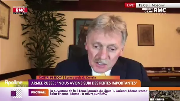 Guerre en Ukraine : l'armée russe reconnait avoir subi des pertes importantes