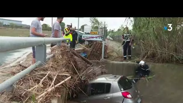 Gard : fin de la vigilance rouge, 30 hélitreuillages sur l'A9 inondée et coupée