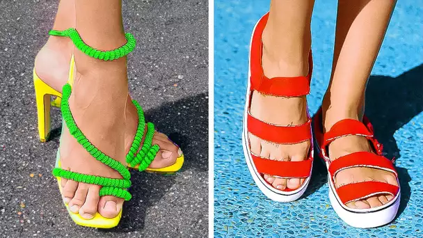 Transformations de chaussures DIY 👟👠 Astuces incroyables pour les chaussures et les pieds