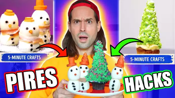 JE TESTE LES PIRES RECETTES NOËL DE 5 MINUTE CRAFTS - HUBY