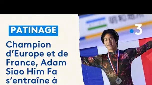 Entrainement du champion d’Europe en titre de patinage Adam Siao Him Fa