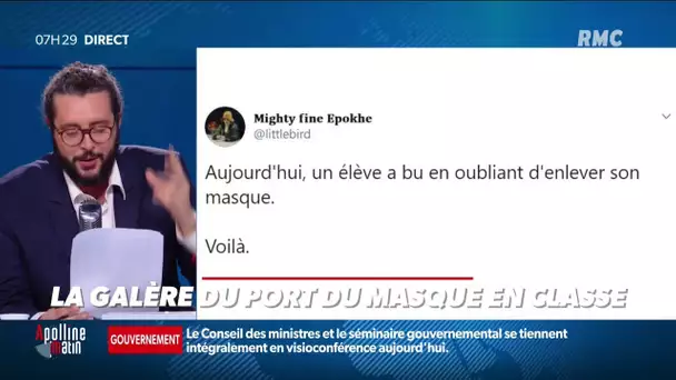 "Il a bu en oubliant d'enlever son masque": les pépites du port du masque en classe