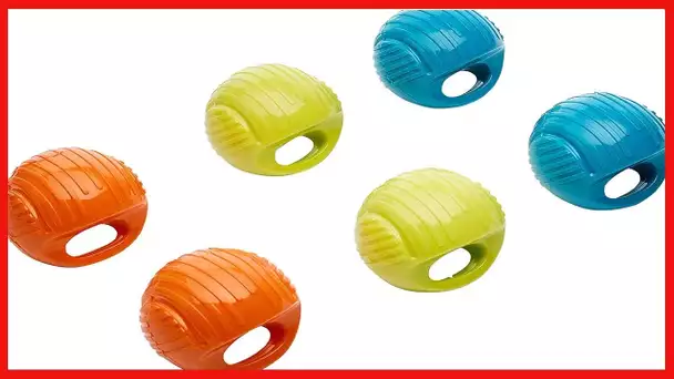 Amazon Basics Dog Arco Rubber Squeak Balls - Small, 6-Pack