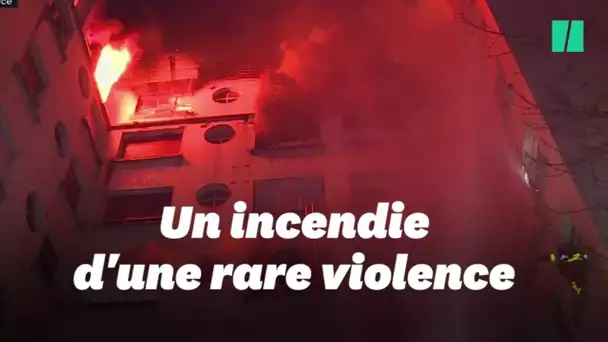 L'incendie à Paris filmé par les Sapeurs pompiers