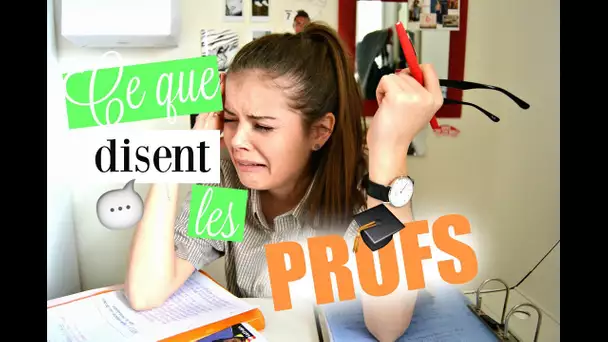 CE QUE DISENT LES PROFS