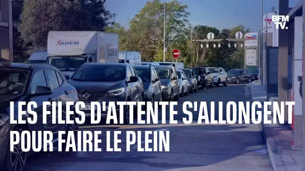 Pénurie de carburants: les files d'attente s'allongent pour faire le plein