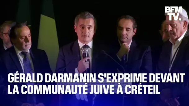 Gérald Darmanin s'exprime devant la communauté juive à Créteil