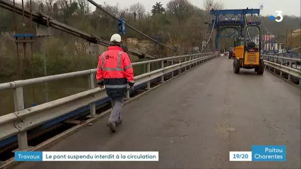 Vienne : fermeture du pont suspendu pendant les travaux à Bonneuil-Matours