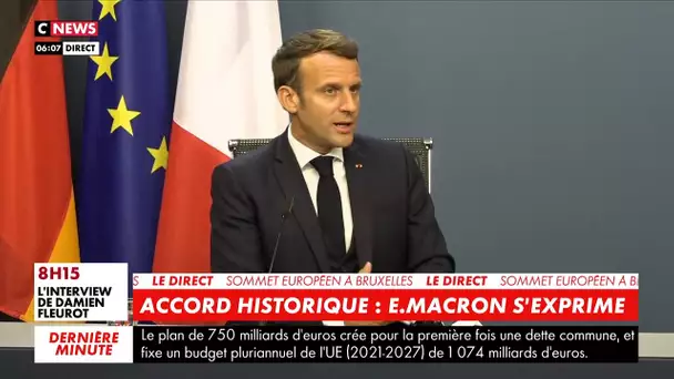 Plan de relance européen : Emmanuel Macron salue un accord «historique»