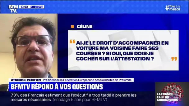 Ai-je le droit d'accompagner ma voisine faire ses courses? BFMTV répond à vos questions