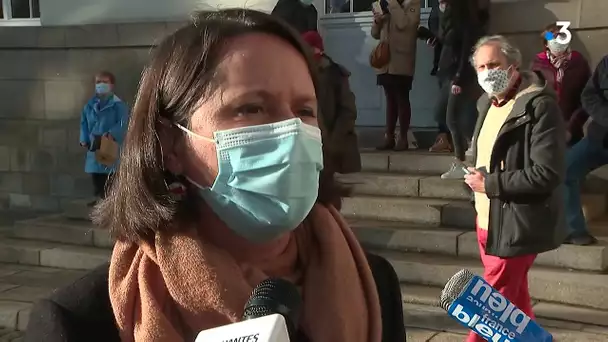 Interview de Johanna Rolland suite à l'installation du drapeau breton devant la mairie de Nantes