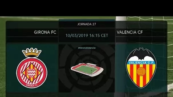 Calentamiento Girona Fc va Valencia FC