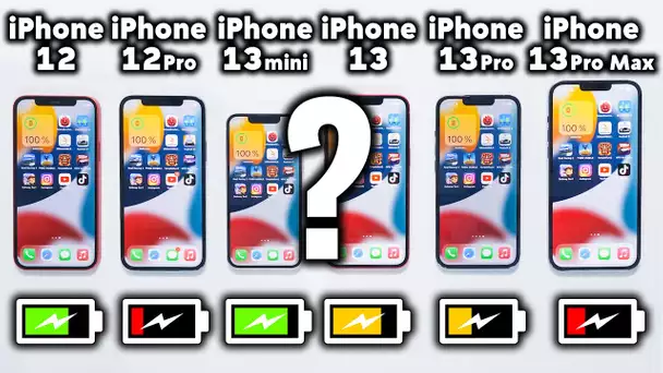iPhone 13 mini vs 13 vs 13 Pro vs 13 Pro Max vs 12 vs 12 Pro : Test Batterie !