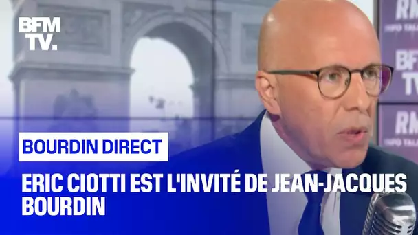 Eric Ciotti face à Jean-Jacques Bourdin en direct