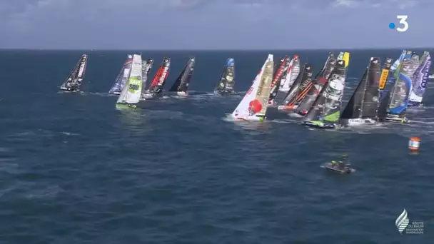 Extrait image du départ de la Route du Rhum 2022 au large de Saint-Malo