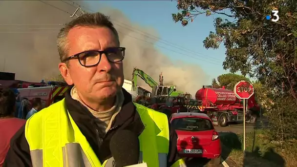 Lansargues : un incendie en cours à l'usine Delta Recyclage