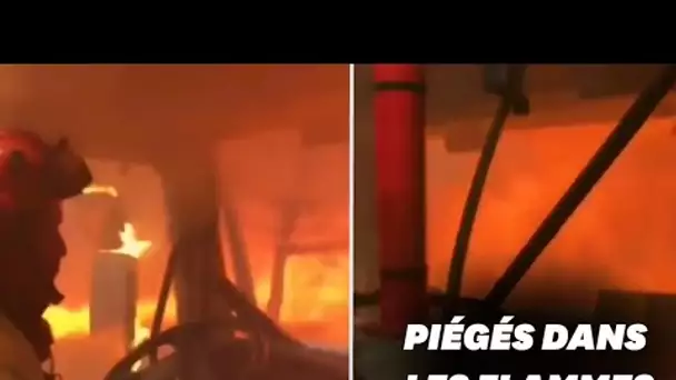 Incendie à Martigues: les images angoissantes de pompiers pris au piège
