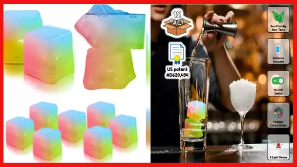 Windy City Novelties - 12 pack - Multi Color Light-Up LED Ice Cubes with Changing Lights