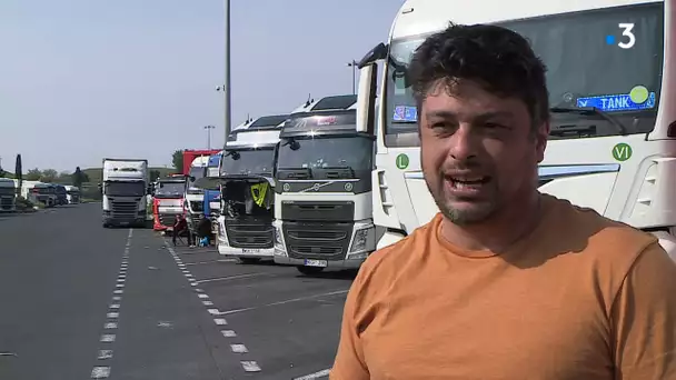 A Montpellier, sur l'A9, malgré l'autorisation très peu de routiers français sur les routes