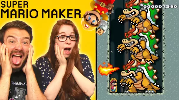 IMPOSSIBLE & Niveau TROLL ! MARIO MAKER CHALLENGE en COUPLE !!