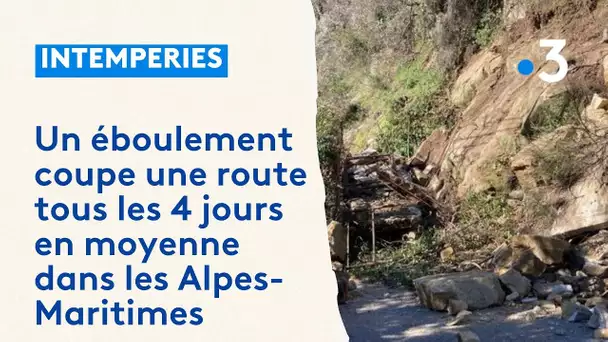 Dans les Alpes-Maritimes, un éboulement coupe une route tous les quatre jours en moyenne