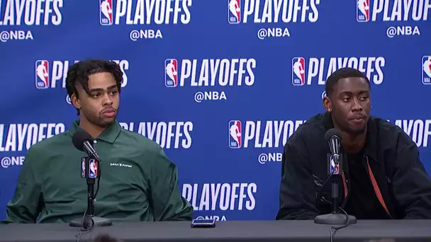 D'Angelo Russell & Caris LeVert Postgame Interview | Nets vs 76ers Game 1
