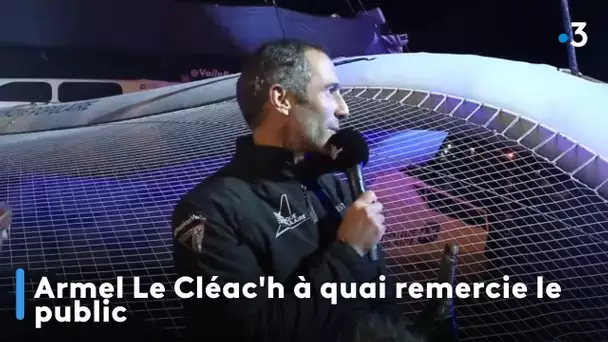 Armel Le Cléac'h à quai remercie le public