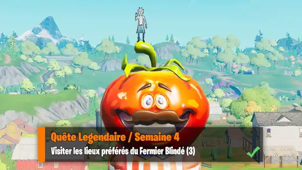 VISITER LES LIEUX PREFERES DU FERMIER BLINDE ! (FORTNITE DEFIS LEGENDAIRE SEMAINE 4)