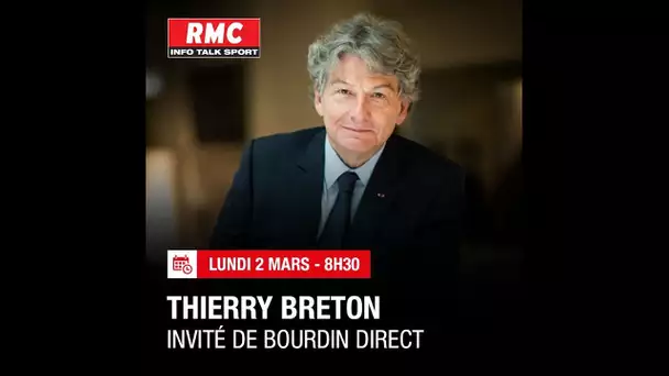 Le commissaire européen pour le marché intérieur Thierry Breton est face à Jean-Jacques Bourdin