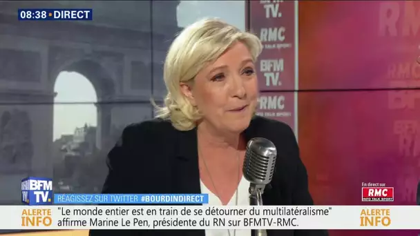 Marine le Pen parle de Trump et Poutine dface à Jean-Jacques Bourdin