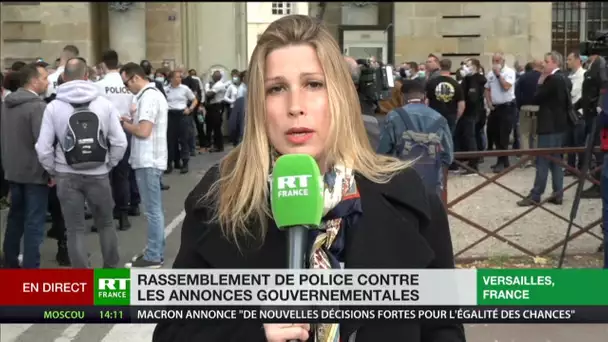 A Versailles, nouveau rassemblement de policiers contre les annonces gouvernementales