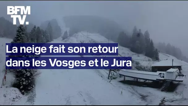 En cette mi-avril, la neige fait son retour dans les Vosges et le Jura