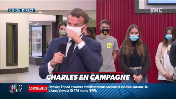 Covid-19: ce moment où Emmanuel Macron s'étouffe... à cause d'un masque