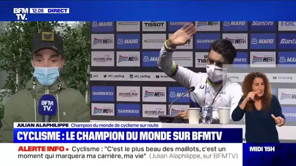 "C'est le plus beau des maillots": Alaphilippe revient sur son titre de champion du monde sur BFMTV
