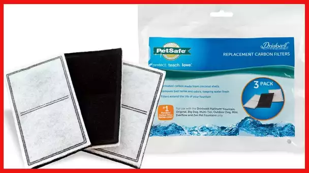 PetSafe Drinkwell Replacement Dual Cell Carbon Filters for PetSafe Dog and Cat Water Fountains